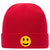 Yellow Happy Face Suede Like Feel Printed Superior Cotton Blend 12" Classic Knit Cuff Beanies for Men & Women