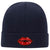Red Kiss Lips Embroidered Patch Superior Cotton Blend 12" Classic Knit Cuff Beanies for Men & Women