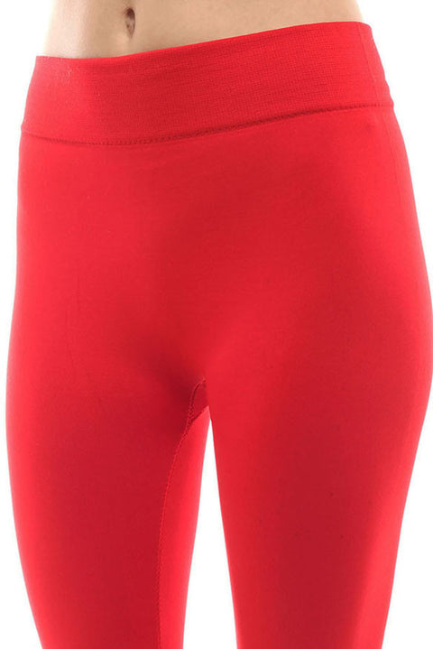 Women's Plus Solid Bright and Vibrant Color Fleece Leggings