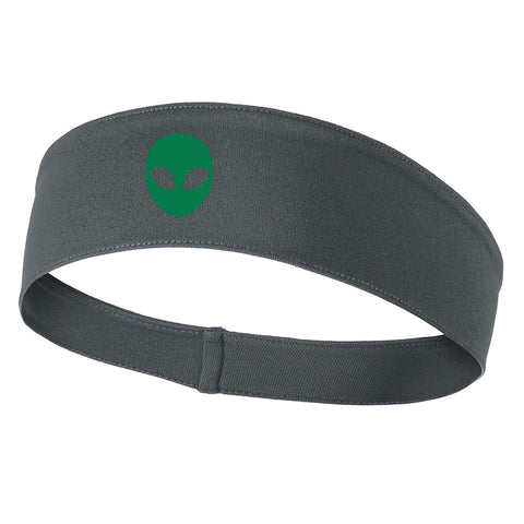 Green Alien Head Graphic Printed Moisture Wicking Headbands for Men and Women