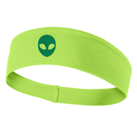 Green Alien Head Graphic Printed Moisture Wicking Headbands for Men and Women