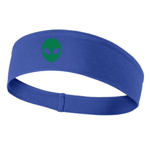 Green Alien Head Graphic Printed Moisture Wicking Headbands for Men and Women