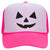 Pumpkin Happy Face Puff Halloween Printed 5 Panel High Crown Foam Mesh Back Trucker Hat - For Men and Women