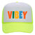 Vibey Suede Like Feel Textured Printed Neon 5 Panel High Crown Foam Mesh Back Trucker Hat - For Men and Women