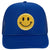 Youth Kid's Glitter Happy Face Embroidered Patch 5 Panel High Crown Foam Mesh Back Trucker Hat