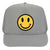Youth Kid's Happy Face Suede Like Feel Textured Printed 5 Panel High Crown Foam Mesh Back Trucker Hat