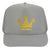 Youth Kid's Gold Crown Glitter Printed 5 Panel High Crown Foam Mesh Back Trucker Hat for Boys and Girls